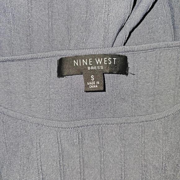 Nine West Women's Ribbed Knit Dress with Color Block Hem - Picture 3 of 6